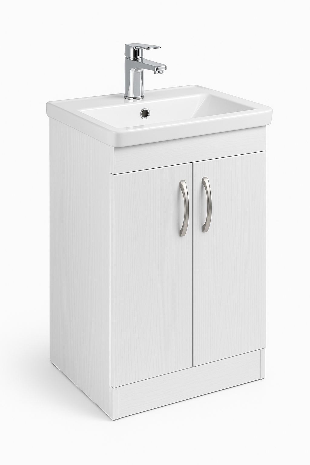 Atlantic 600mm Floorstanding Vanity Unit & Basin – White