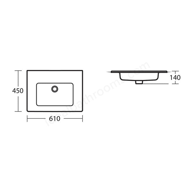 Ideal Standard Tempo 610mm Vanity Basin; 1 Tap Hole - White