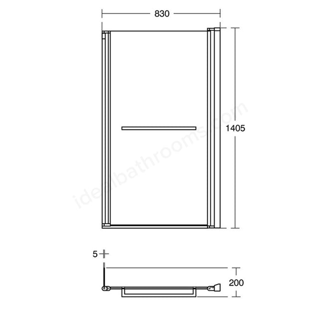 Ideal Standard Tempo Cube Shower Bath Screen - Bright Silver