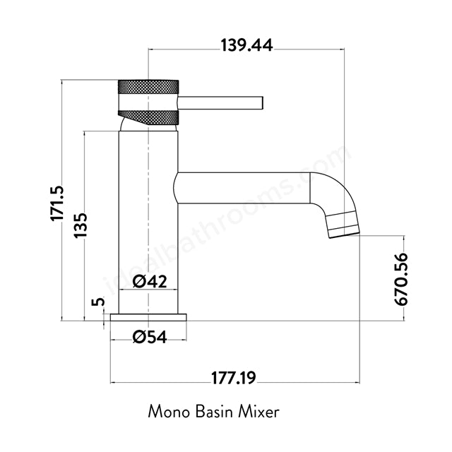 Scudo Core Collection Deck Mounted 1 Handle Basin Mixer - Brushed Brass