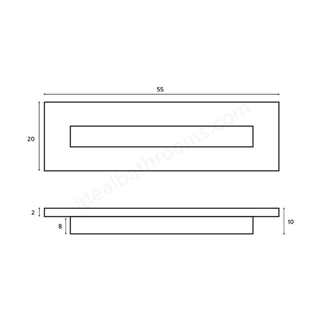 Scudo Rectangle Overflow Insert - Brass