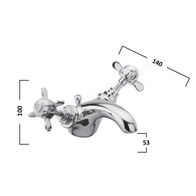 Tavistock Varsity; Deck Mounted; 1 Tap Hole Basin Mixer